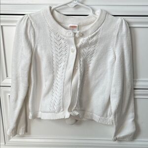 Gymboree White Knit Cardigan Sweater